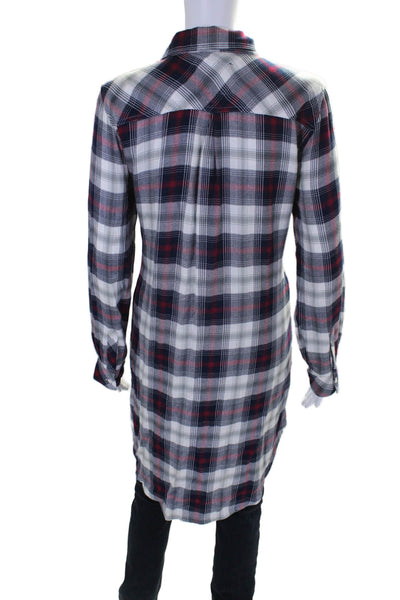 Rails Womens Plaid Button Down Shirt Long Sleeves Dress Red Blue Size Large