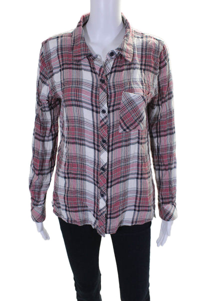 Rails Womens Plaid Button Down Long Sleeves Shirt Multi Colored Size Large