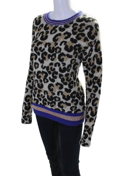 Central Park West Womens Animal Print Sweater Multi Colored Size Medium