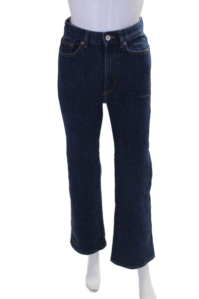 Jeanerica Womens Cotton Zip Button Straight Leg Dark Wash Jeans Blue Size EUR 25