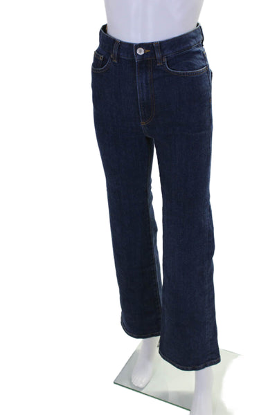 Jeanerica Womens Cotton Zip Button Straight Leg Dark Wash Jeans Blue Size EUR 25