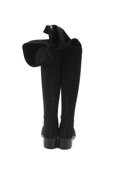 Georgette Womens Black Suede Zip Blocked Heels Over Knee Boots Shoes Size 6.5M