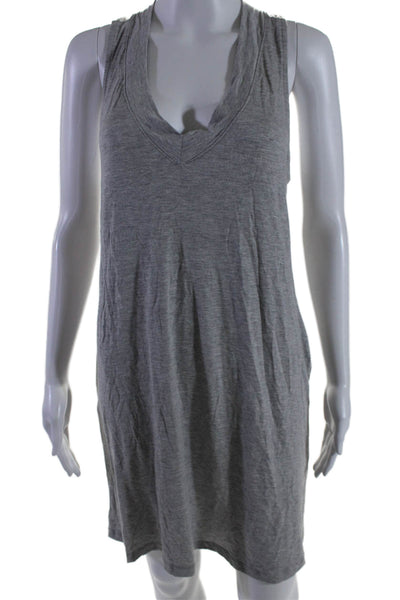 Survival Women's V-Neck Sleeveless Racerback Mini T-Shirt Dress Gray Size M