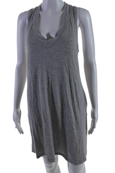 Survival Women's V-Neck Sleeveless Racerback Mini T-Shirt Dress Gray Size M