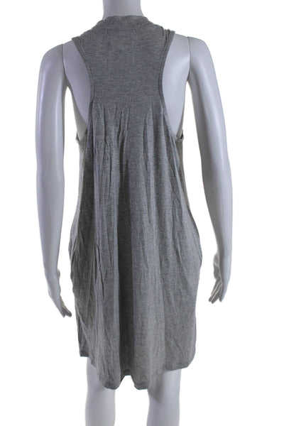 Survival Women's V-Neck Sleeveless Racerback Mini T-Shirt Dress Gray Size M