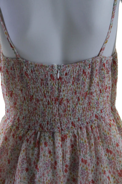 Interstyle Women's Scoop Neck Spaghetti Straps Tiered Floral Midi Dress Size M