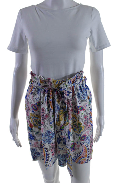 Molly Bracken Women's Tie Belt Elastic Waist Lined Floral Mini Skirt Size M