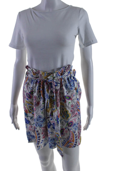 Molly Bracken Women's Tie Belt Elastic Waist Lined Floral Mini Skirt Size M