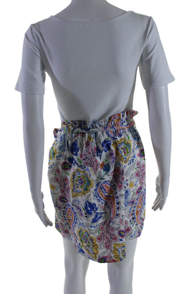 Molly Bracken Women's Tie Belt Elastic Waist Lined Floral Mini Skirt Size M