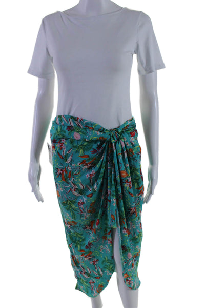 Interstyle Women's Hook Closure Lined Wrap Midi Skirt Floral Size M