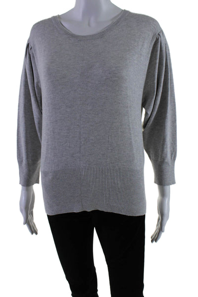 Survival Women's Round Neck Long Sleeves Pullover Sweater Gray Size L