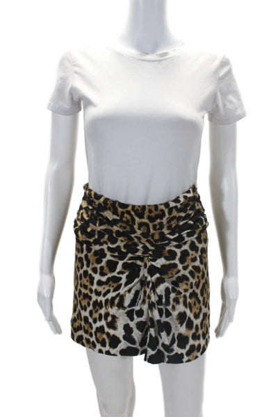 Blumarine Womens Animal Print Skirt Brown Black Size EUR 38