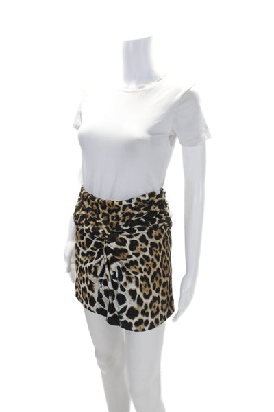 Blumarine Womens Animal Print Skirt Brown Black Size EUR 38