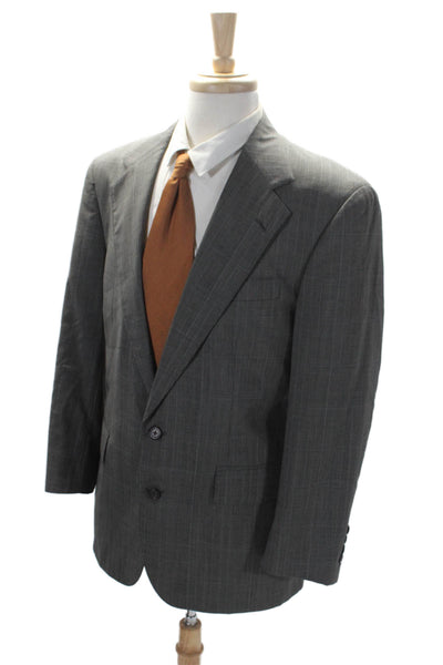 Polo University Club By Ralph Lauren Mens Two Button Blazer Wool Gray 42