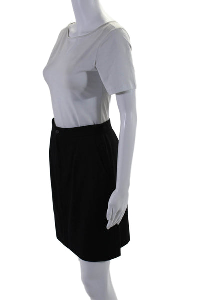 Ralph Lauren Purple Label Womens Front Zip Knee Length Pencil Skirt Black 10