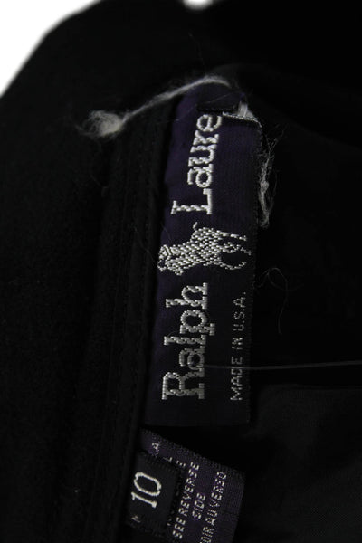 Ralph Lauren Purple Label Womens Front Zip Knee Length Pencil Skirt Black 10