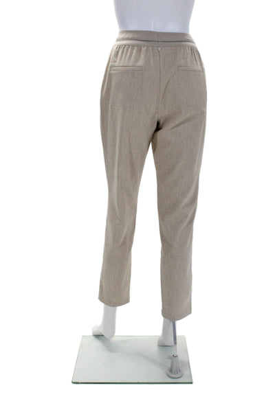 Lorena Antoniazzi Womens Light Brown Wool Drawstring High Rise Pants Size 38