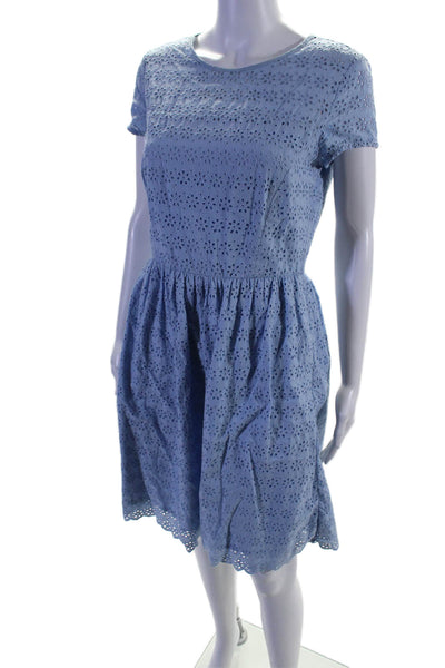 Brooks Brothers Womens Sleeveless Short Sleeve A-line Short Dress Blue Sizw 6