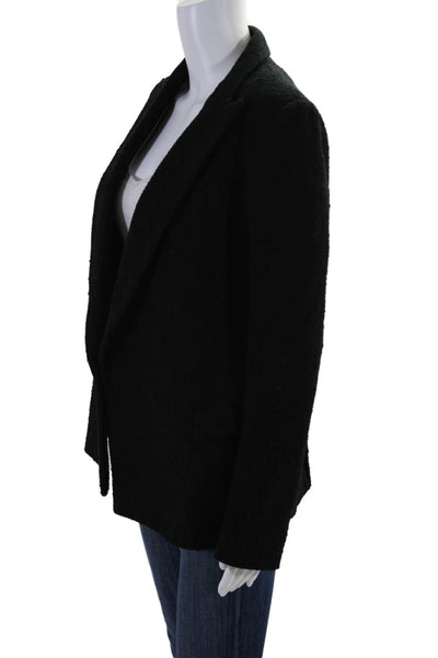 Brioni Womens Wool 2 Pocket Long Sleeve Open Front Blazer Jacket Black Size 40