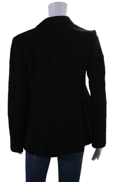 Brioni Womens Wool 2 Pocket Long Sleeve Open Front Blazer Jacket Black Size 40