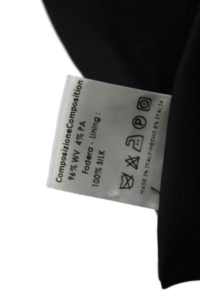 Brioni Womens Wool 2 Pocket Long Sleeve Open Front Blazer Jacket Black Size 40