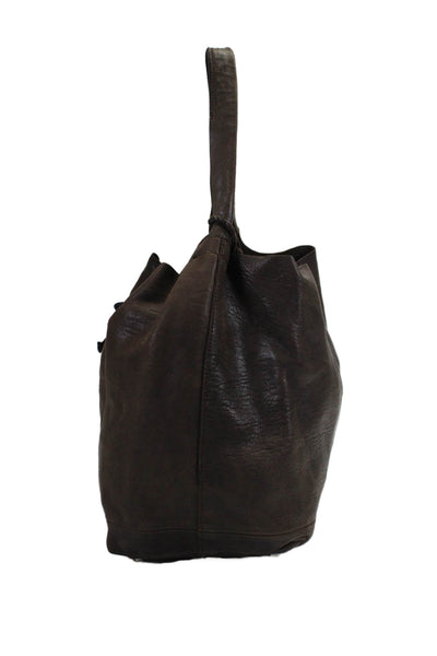 Marni Winter 2011 Womens Single Handle Tie Top Medium Sack Hobo Handbag Brown