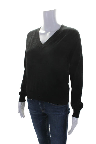 Minnie Rose Womens Cotton Turtleneck Long Sleeve Rib Knit Sweater Black Size XS