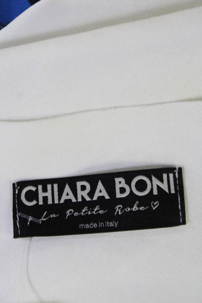 Chiara Boni La Petite Robe Womens V Neck Sleeveless Floral Blouse White Size 44