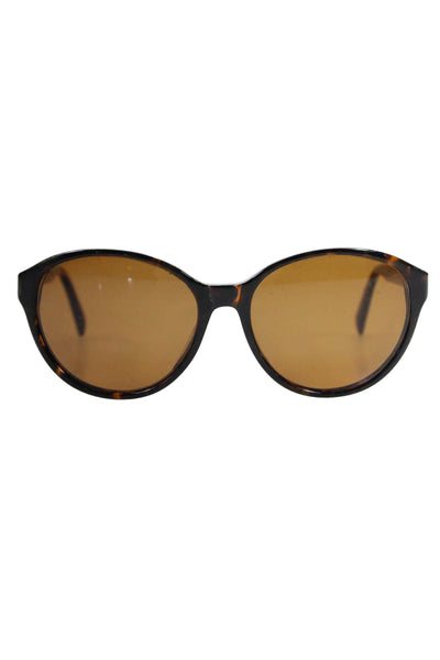 Warby Parker Womens Thin Circle Frame Tortoise Shell Sunglasses Plastic Brown