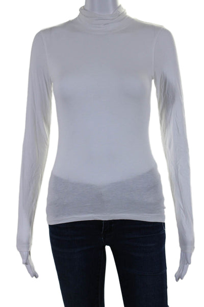 Rag & Bone Women's Turtleneck Long Sleeves Basic T-Shirt White Size XS