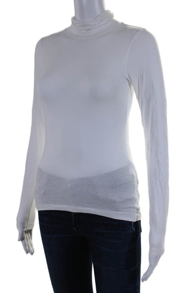 Rag & Bone Women's Turtleneck Long Sleeves Basic T-Shirt White Size XS