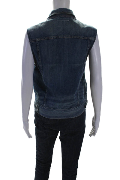 Rag & Bone Womens Sleeveless Button Down Denim Vest Blue Size XS