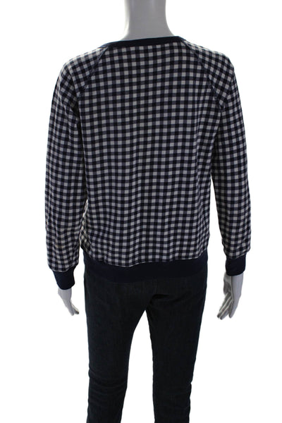 Draper James Women's Round Neck Long Sleeves Pullover Sweatshirt Check Size S