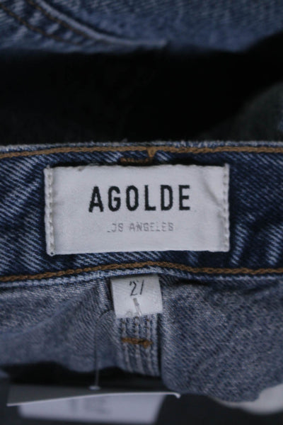 Agolde Womens High Rise Straight Leg Carpenter Cargo Jeans Blue Size 27