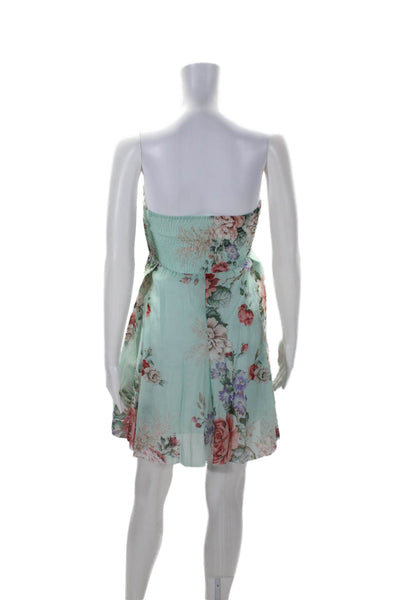 Alice McCall Womens Cotton Floral Print Sweetheart Neckline Dress Green size 6