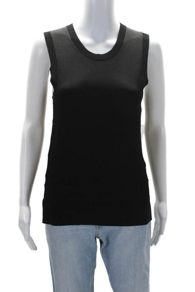 Theory Womens Black Crew Neck Sleeveless Tank Top Size S