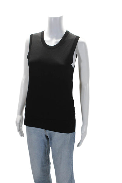 Theory Womens Black Crew Neck Sleeveless Tank Top Size S