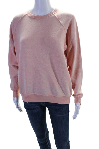 The Great Women's Crewneck Long Sleeves Pullover Sweatshirt Pink Size 0