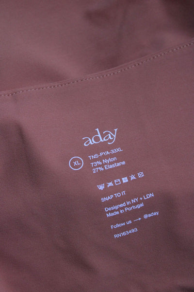 Aday Womens Stretch Round Neck Pullover Snap To It Tank Top Papaya Size XL