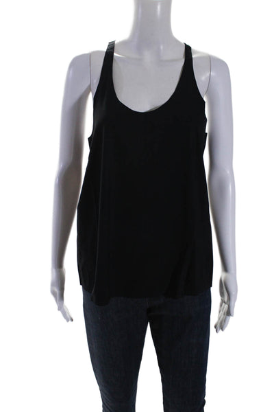Aday Womens Scoop Neck Racerback Dream Harder Activewear Tank Top Black Size M