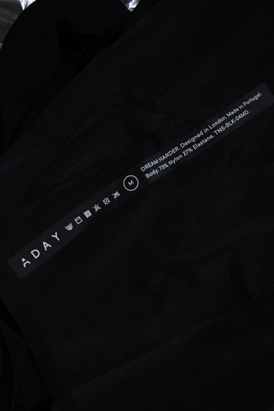 Aday Womens Scoop Neck Racerback Dream Harder Activewear Tank Top Black Size M