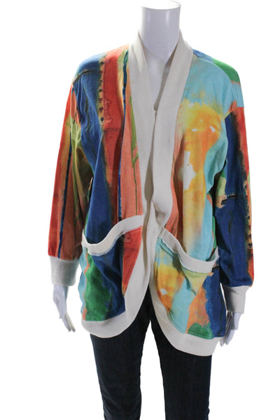 Aldo Martins Womens Cotton Tie Dye Print Snap Closure Cardigan Multicolor Size 6