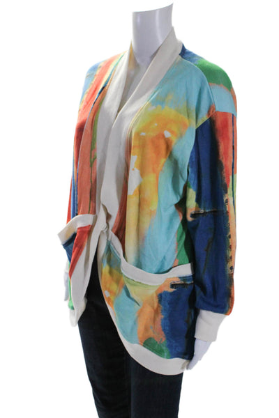 Aldo Martins Womens Cotton Tie Dye Print Snap Closure Cardigan Multicolor Size 6