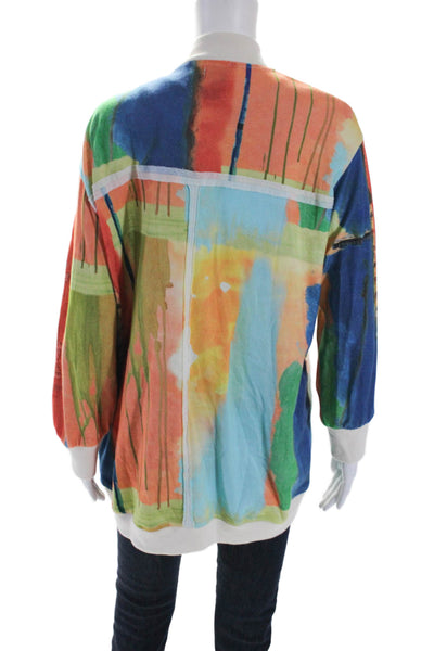 Aldo Martins Womens Cotton Tie Dye Print Snap Closure Cardigan Multicolor Size 6