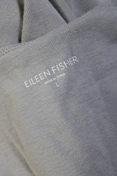 Eileen Fisher Womens Scoop Neck Knit Lightweight Tank Top Gray Cotton Size Large