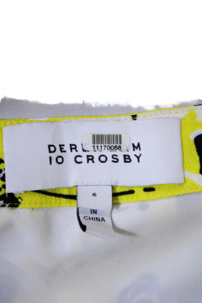 10 Crosby Derek Lam Womens Floral Print A Line Skirt Yellow Black Size 6