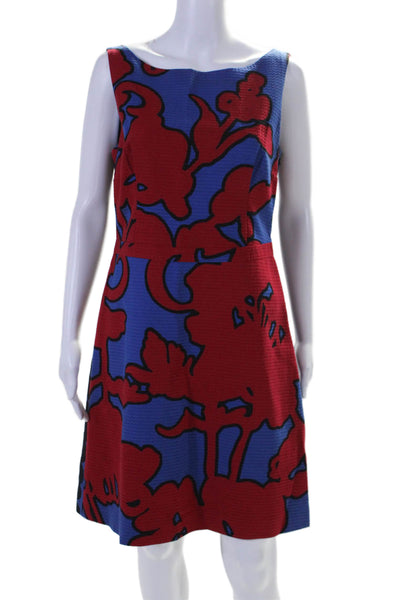 Moschino Cheap & Chic Womens Abstract Print Dress Red Blue Cotton Size 10