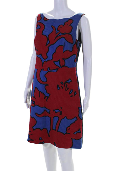 Moschino Cheap & Chic Womens Abstract Print Dress Red Blue Cotton Size 10