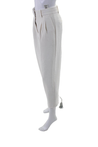 Wilfred Womens Zipper Fly High Rise Pleated Straight Leg Pants White Size 2