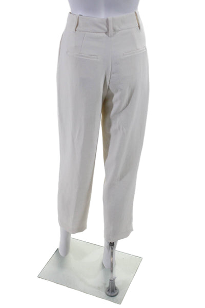 Wilfred Womens Zipper Fly High Rise Pleated Straight Leg Pants White Size 2